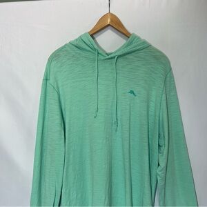Tommy Bahama Mint Green Hoodie - Size Medium 100% Cotton - Chilly Beach Nights!